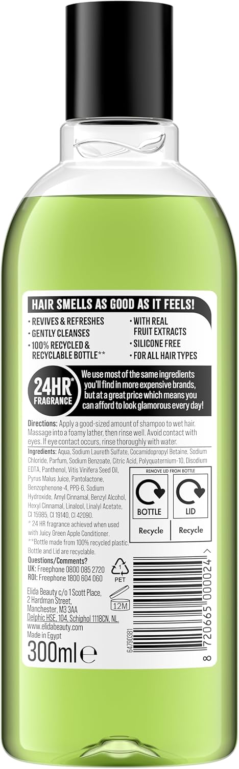 Alberto Balsam Juicy Green Apple Shampoo - 300ml - 24HR Fragrance - Pro-Vitamin B5 - All Hair Types