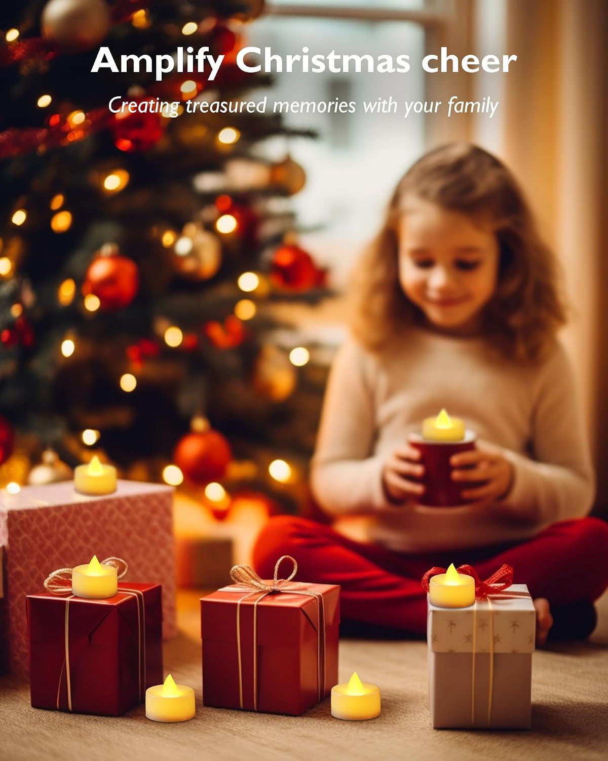Homemory Led Battery Operated Tea Lights, Fake Electric Flickering Candles