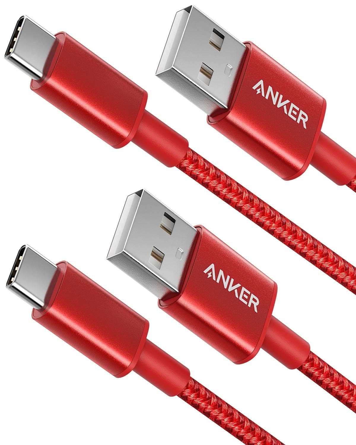 Anker USB C Charger Cable, 2-Pack 6 ft (1.8 m) USB to USB C Cable, USB A to USB C Braided Phone Charger Cable for iPhone 17/16/15, iPad Pro, Samsung Galaxy, and More(Black)