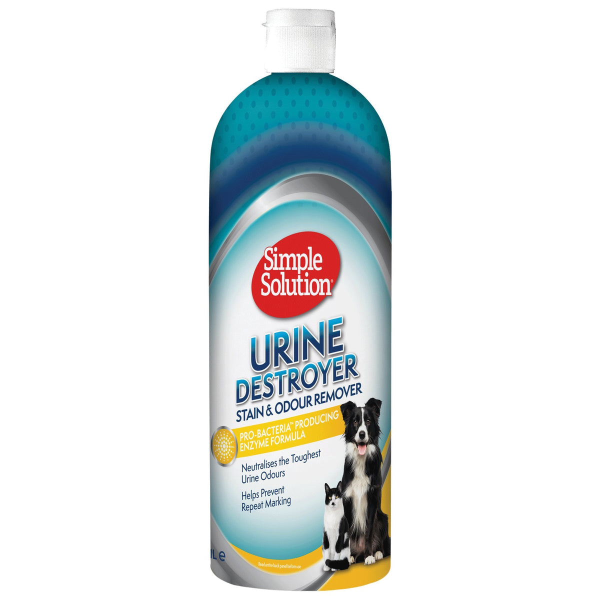 Simple Solution Urine Destroyer Enzymatic Cleaner, Pet Stain and Odour Remover with Pro-bacteria Cleaning Power - 1 Ltrs