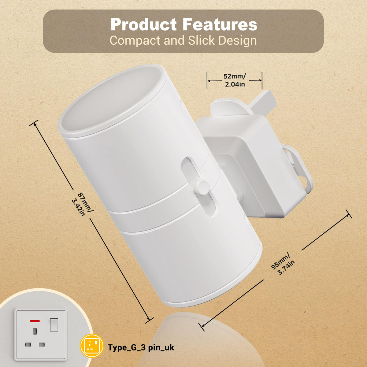 JandCase Night Light, Night Light Plug in Wall with Dusk to Dawn Sensor