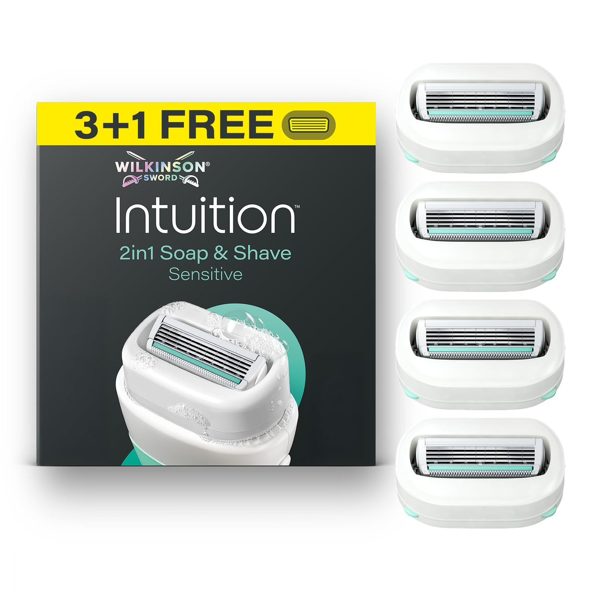 Wilkinson Sword Intuition Soap & Shave Sensitive Women's Razor, 6 Refills