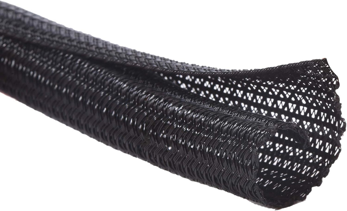 Alex Tech 10ft - 1/2 inch Cord Protector Wire Loom Tubing Cable Sleeve Split Sleeving for USB Power Cord Audio Video Cable – Protect Cat from Chewing Cords - Black