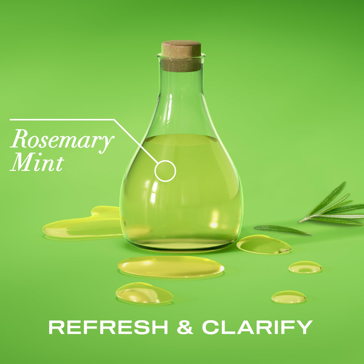 OGX Refreshing Scalp with Rosemary Mint Shampoo, Clarifying Blend to Remove Excess Oil and Residue, Clears Away Buildup, Sulfate Free, 385ml