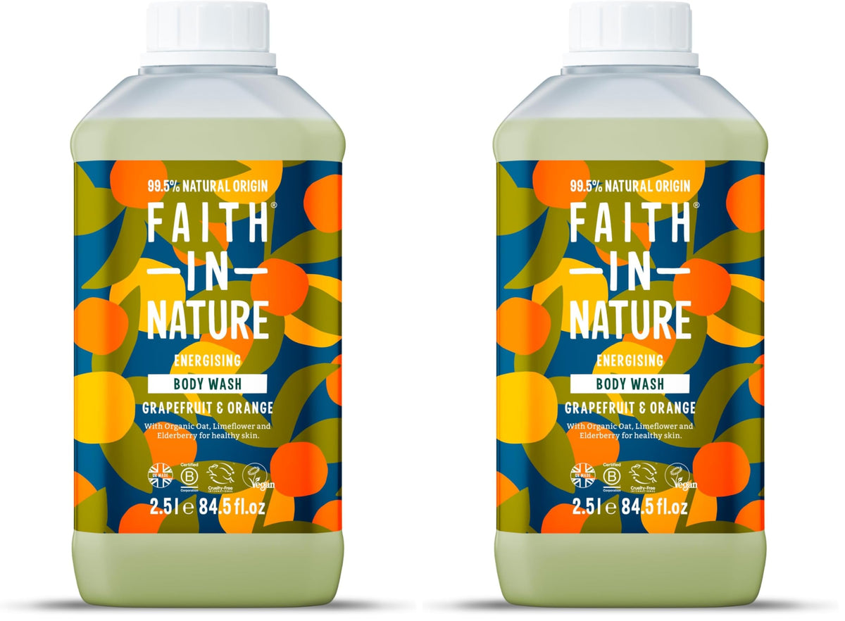 Faith In Nature Natural Fragrance Free Body Wash, Sensitive, Vegan and Cruelty Free, No SLS or Parabens, 400 ml
