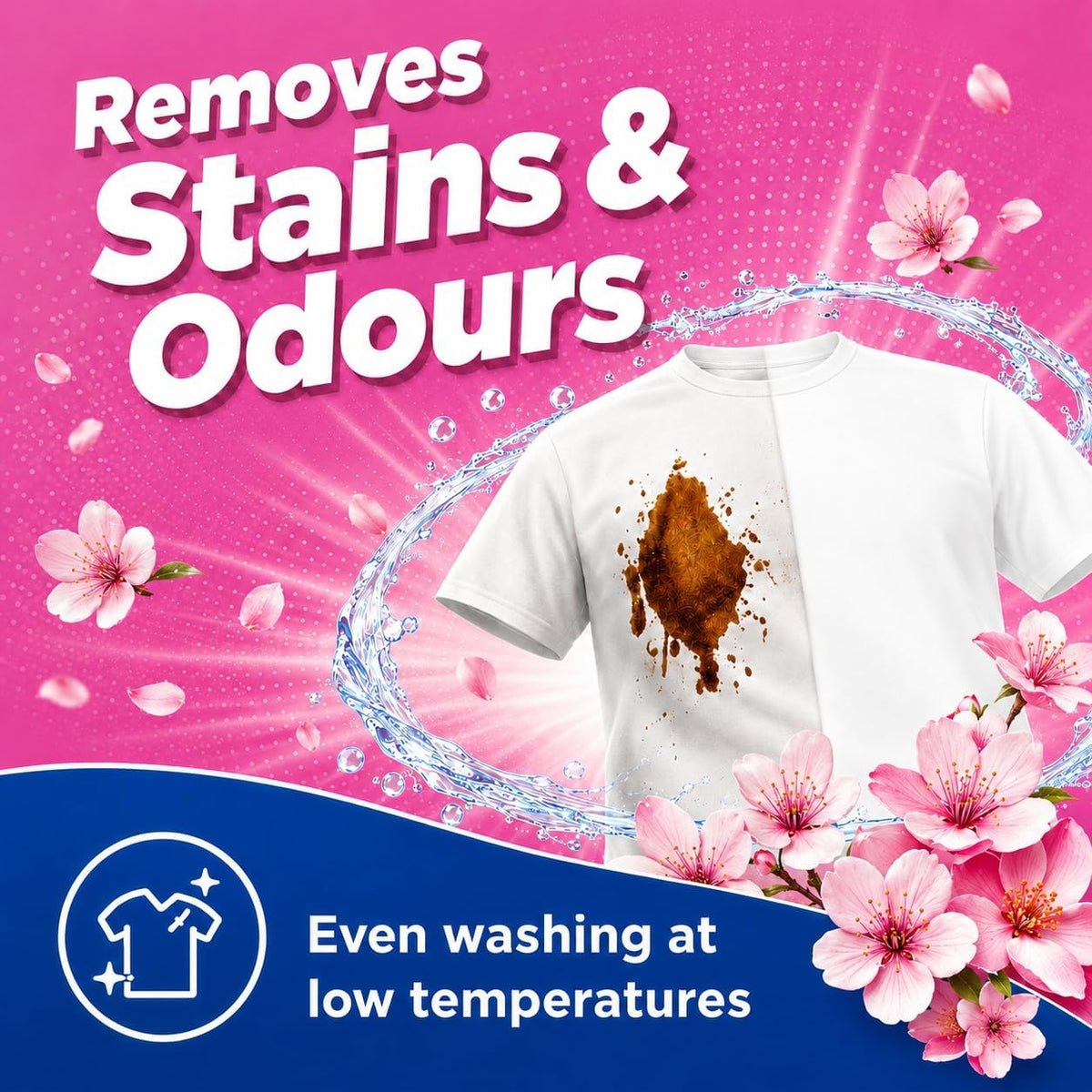 Daz Cherry Blossom Washing Powder 120 Washes, Bio Laundry Detergent