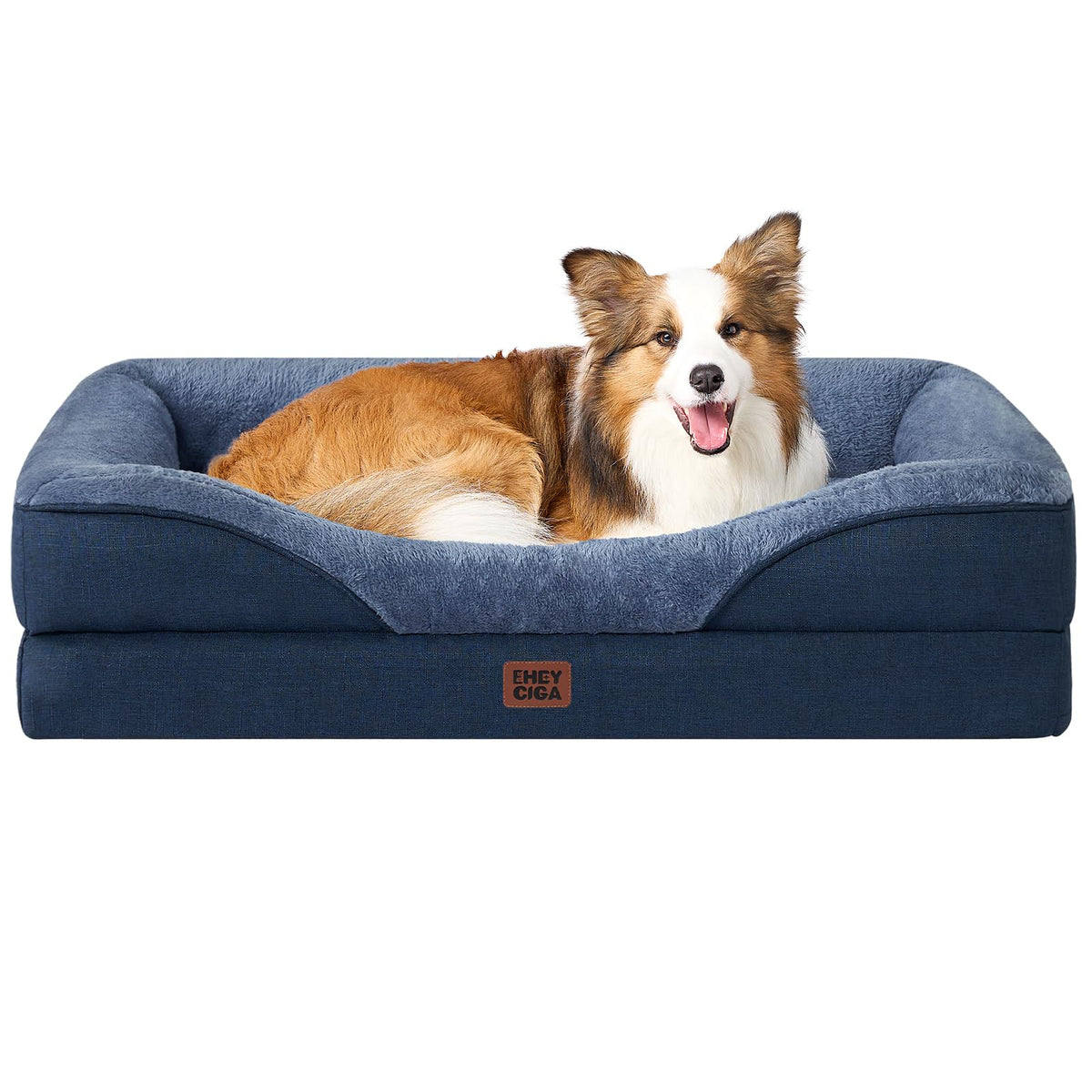 EHEYCIGA Memory Foam Orthopedic Dog Beds Large, 91x68x17cm, Dark Grey