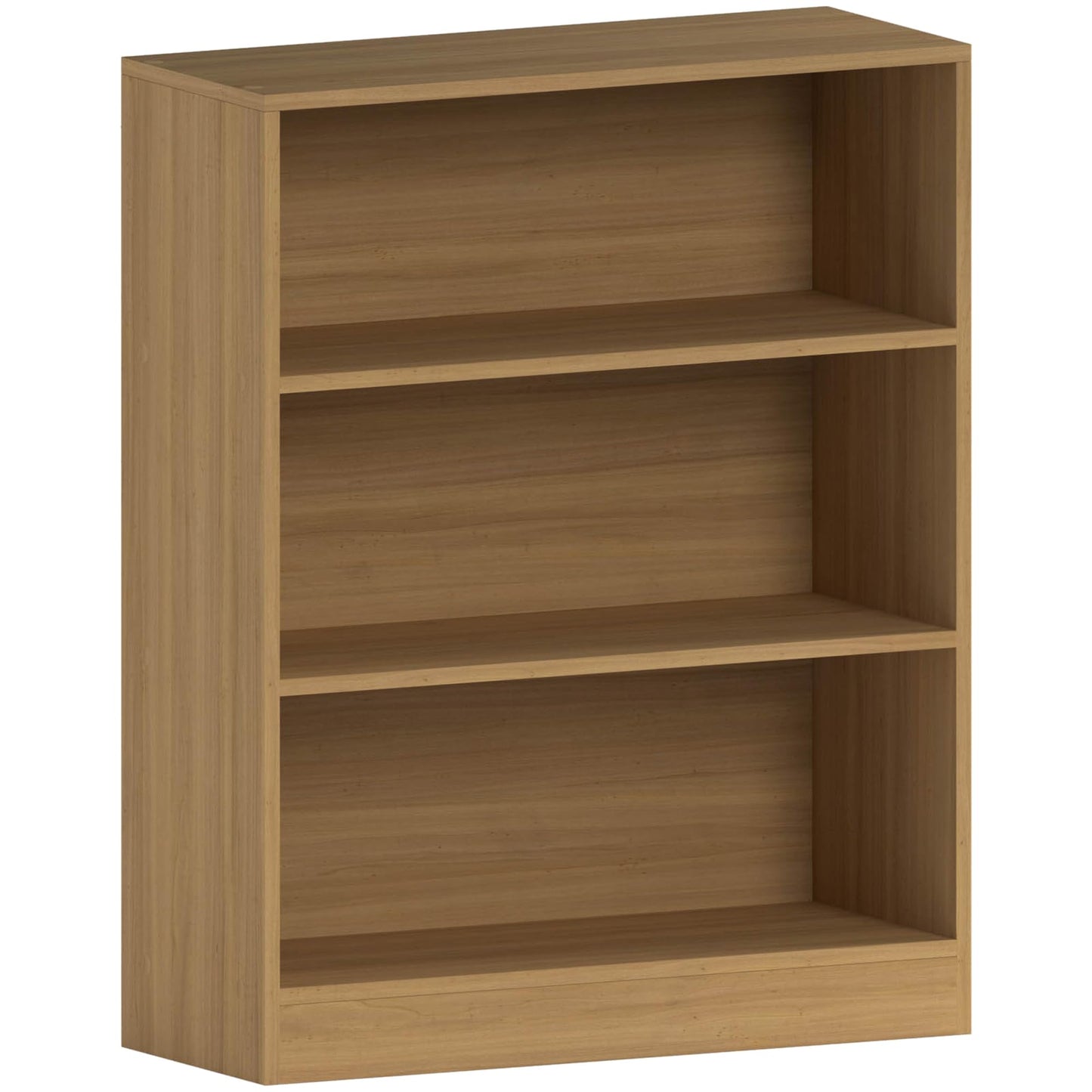 Vida Designs Cambridge 3 Tier Low Bookcase, White Wooden Shelving Display Storage Unit Office Living Room Furniture