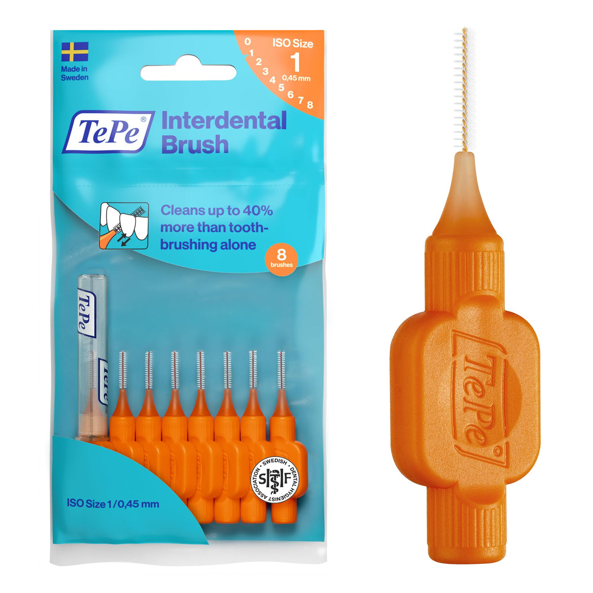 TePe Interdental Brush, Original, Blue, 0.6mm/ISO 3, 8pcs