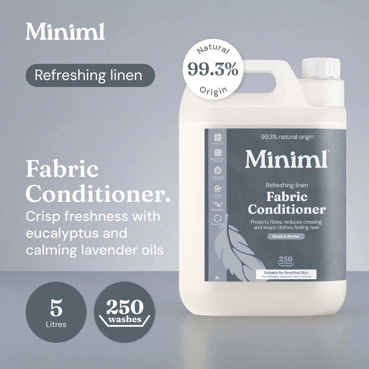 Miniml Eco Fabric Softener & Conditioner 5L Refill – Fresh Linen