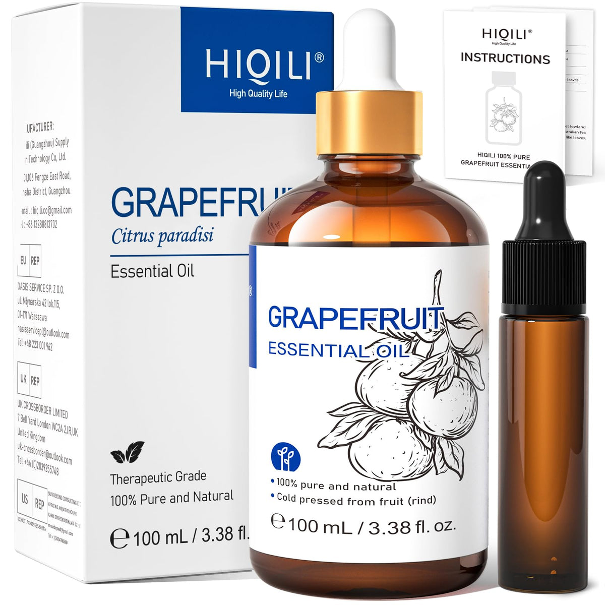 HIQILI Tea Tree Oil for Nail Fungus, Skin, Hair, Acne