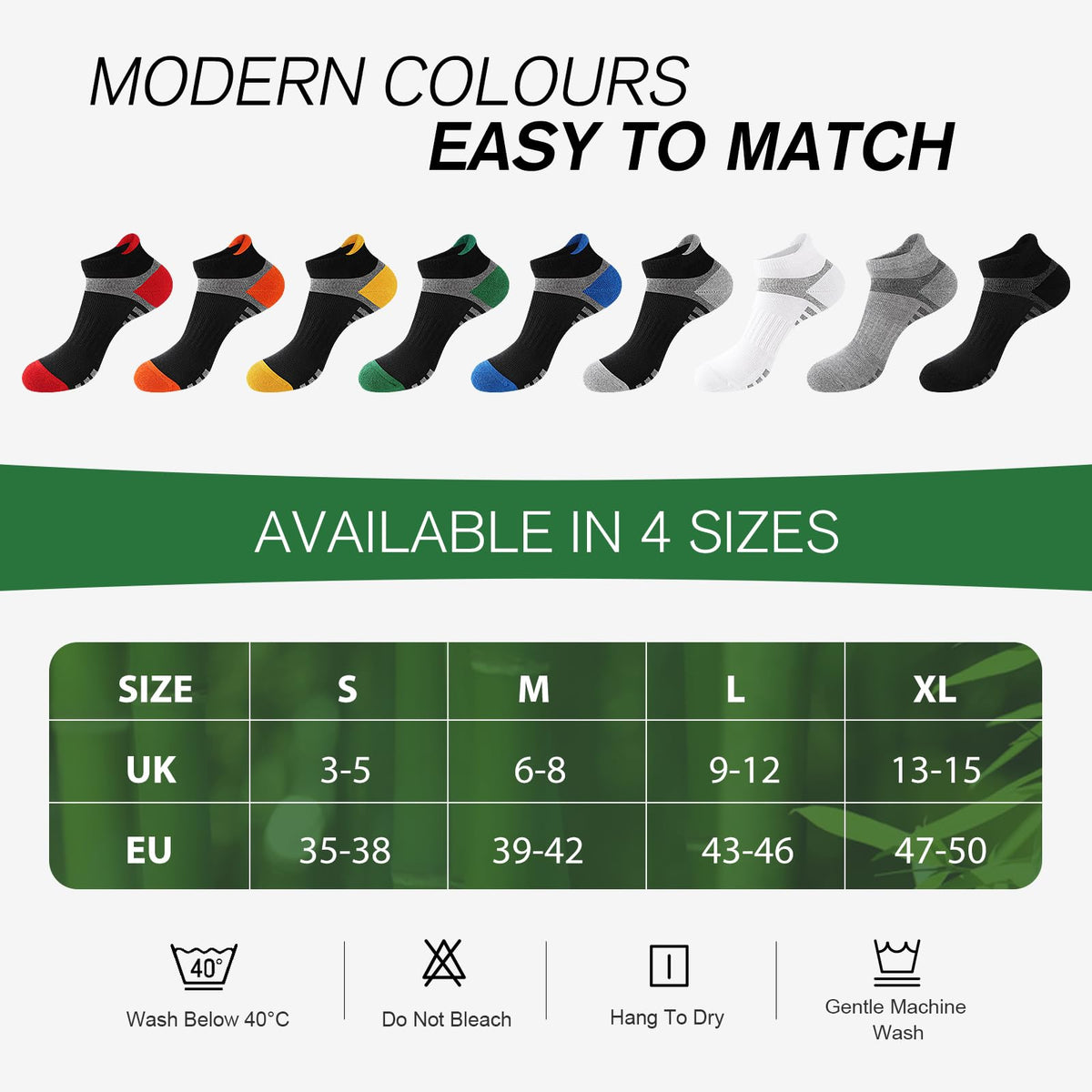 Bamboo Trainer Socks for Men Women Cushioned Ankle Socks
