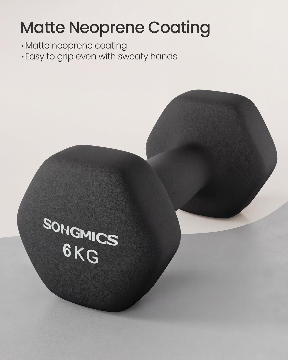 SONGMICS Set of 2 Hex Dumbbells with Neoprene Coating for Strength Training, Fitness, Home Workout