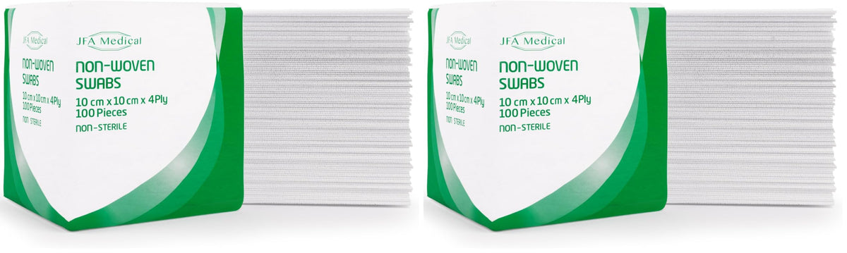 JFA Medical Premium Non-Woven Gauze Swabs 10cm x 10cm - Pack of 100