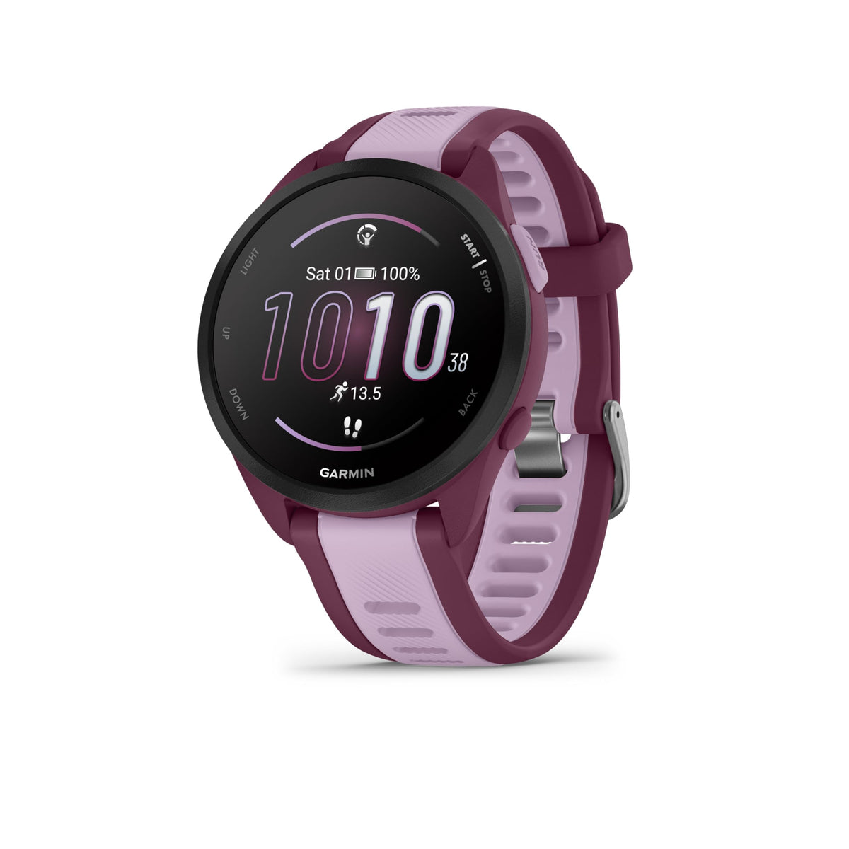 Garmin Forerunner 165, 43mm GPS running smartwatch, lightweight, AMOLED touchscreen, advanced training, insights & features, safety & tracking features, up to 11 days battery life, Black