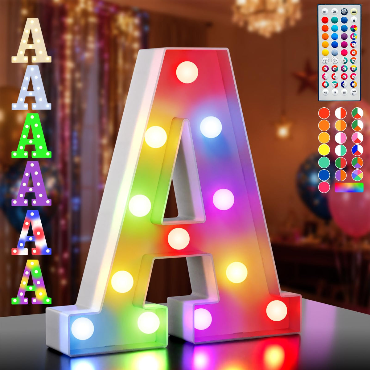 Ledido Pink Glitter Light Up Number 80 for 80th Birthday Decorations