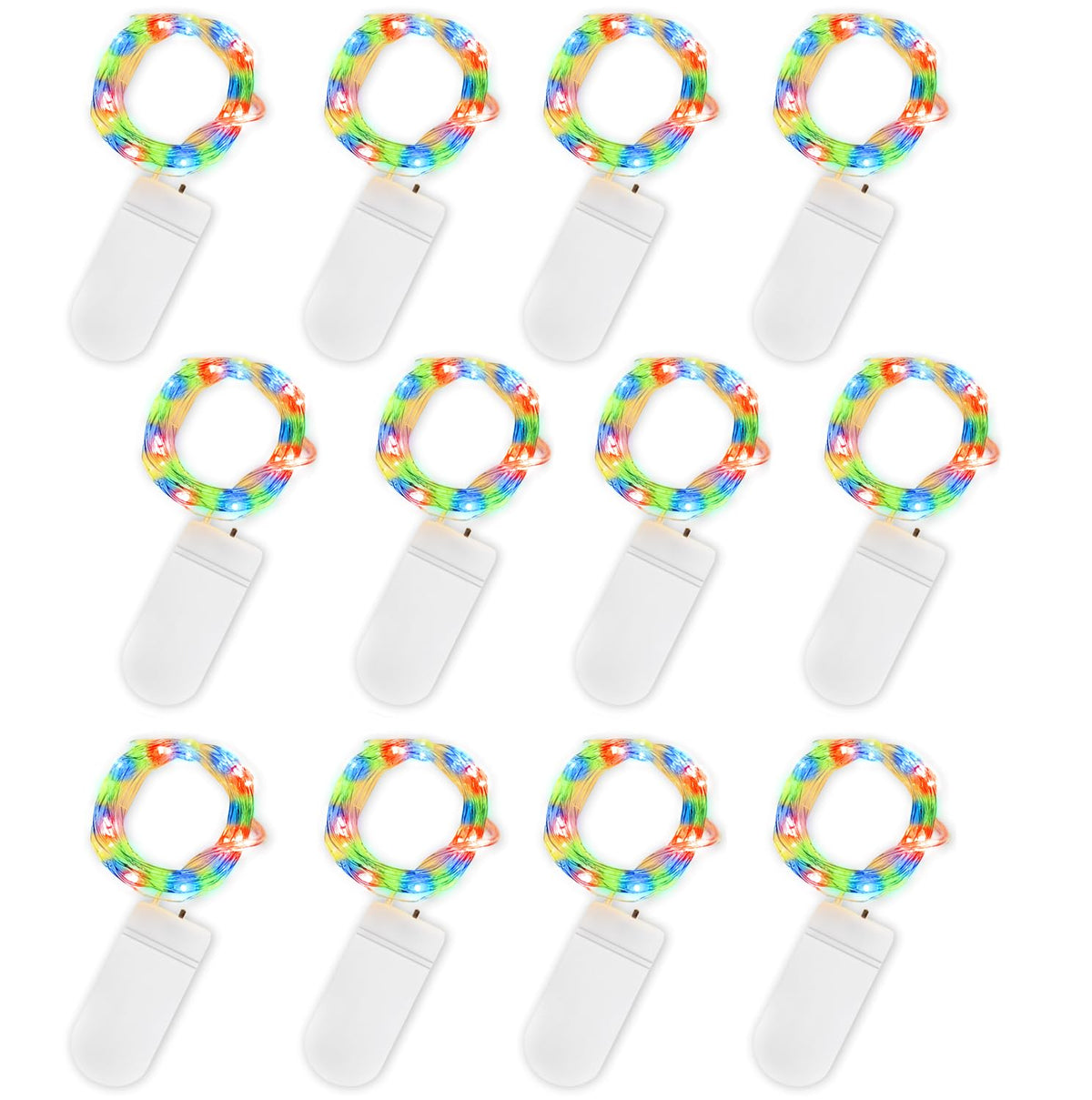 Jsdoin Fairy Lights, 6 Pack 2m 20 Led Battery Operated String Lights Copper Wire Light for Indoor Outdoor Lighting, Bedroom, Wedding Decor, Party, Christmas, Tree Decoration (Warm White)