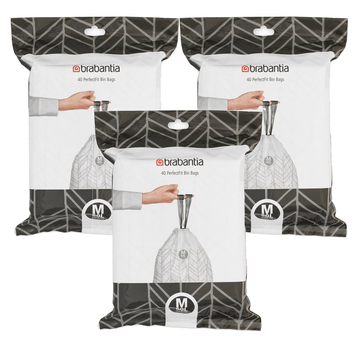 Brabantia Heavy Duty Perfect Fit Bin Liners (5 Packs of 20) 10-12 Litre