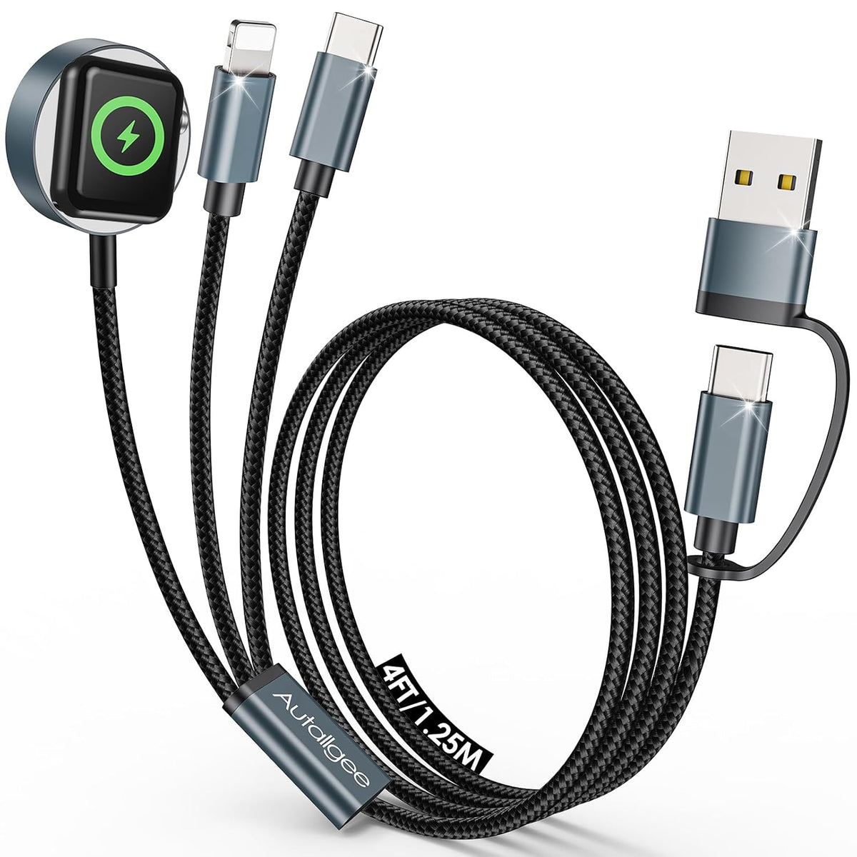 Upgraded 3 in 2 Apple Watch Charger iPhone Charger Cable Travel Essentials
