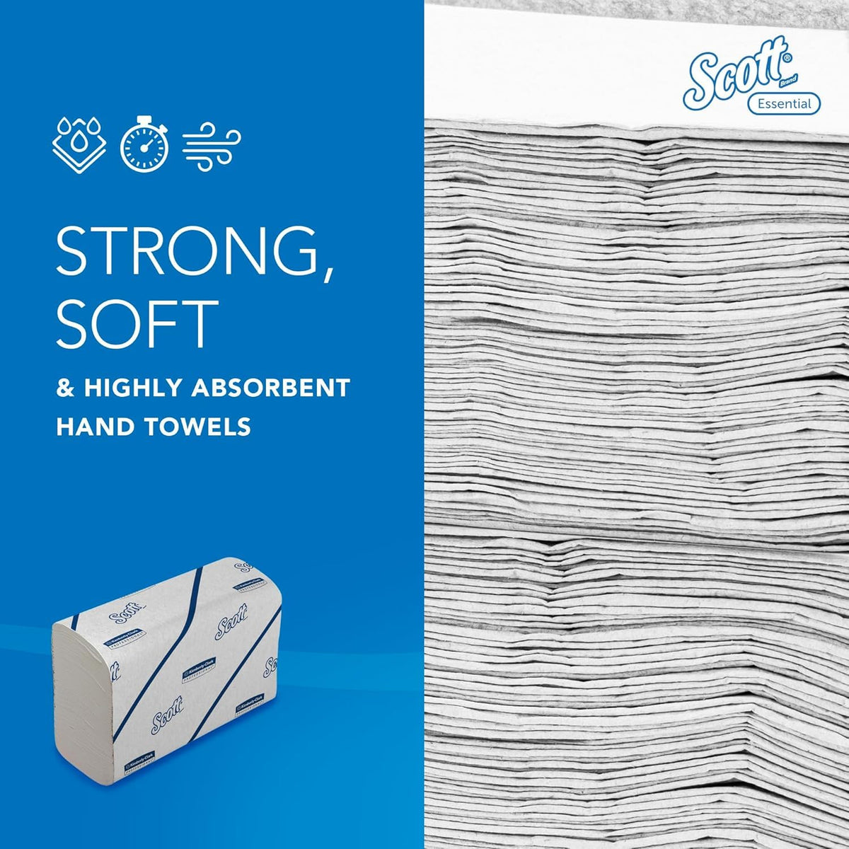 Scott Essential Narrow Fold Paper Towels 6636, FSC certified, 12x220 Sheets