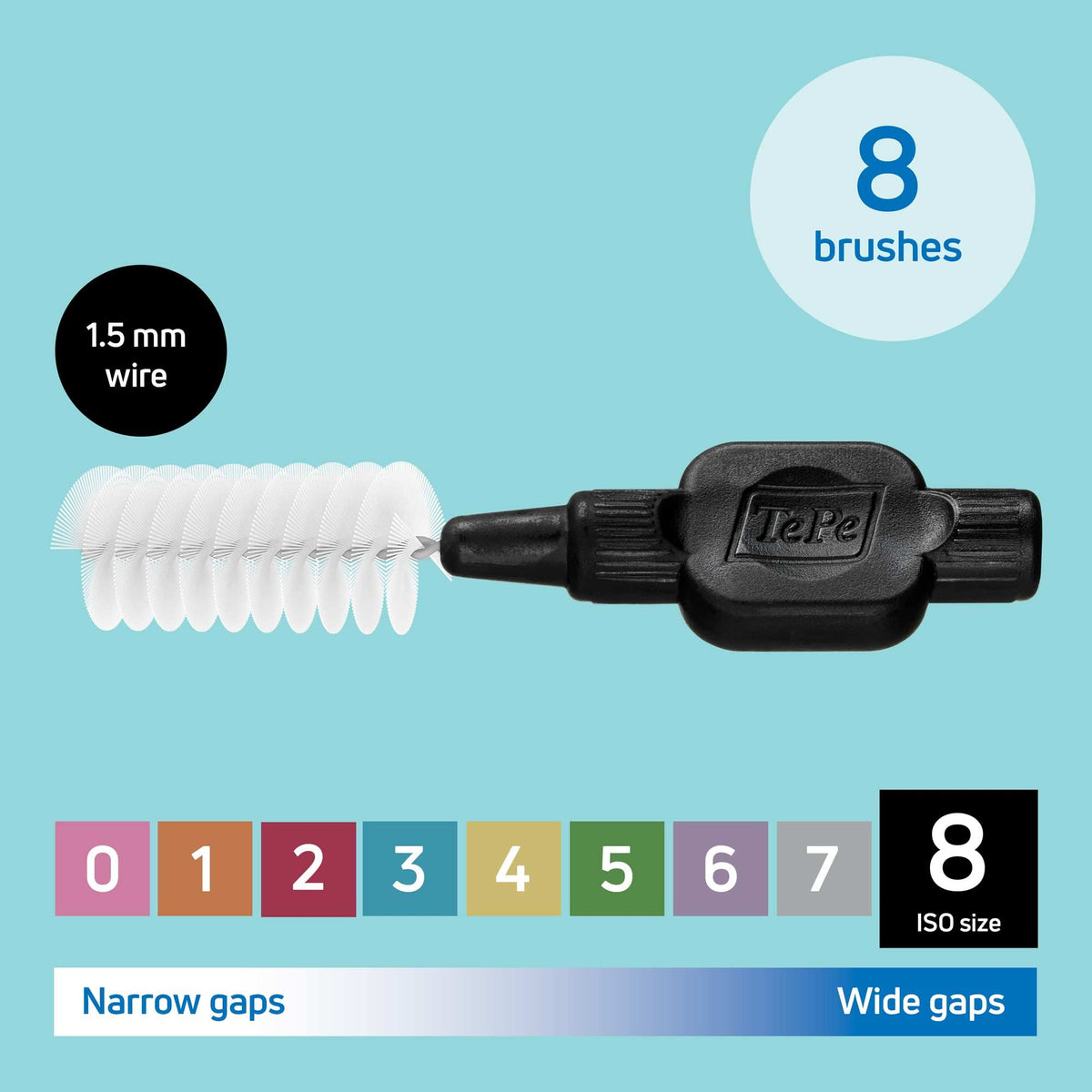 TePe Interdental Brush, Original, Blue, 0.6mm/ISO 3, 8pcs