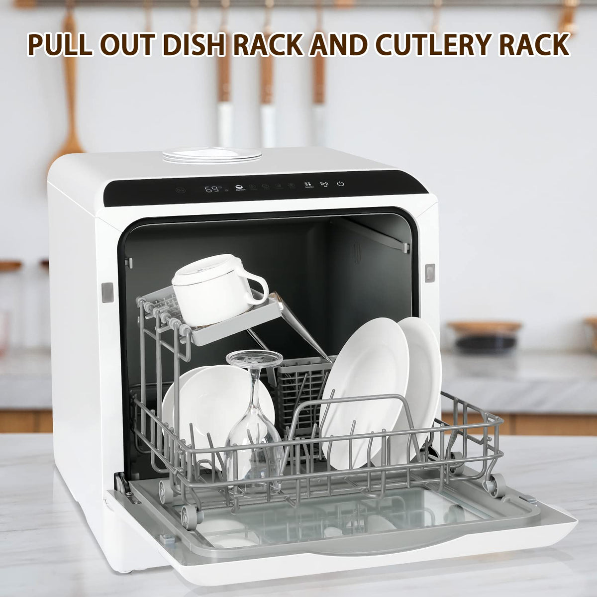 Table Top Dishwasher with 5L Built-in Water Tank| 6 Programs