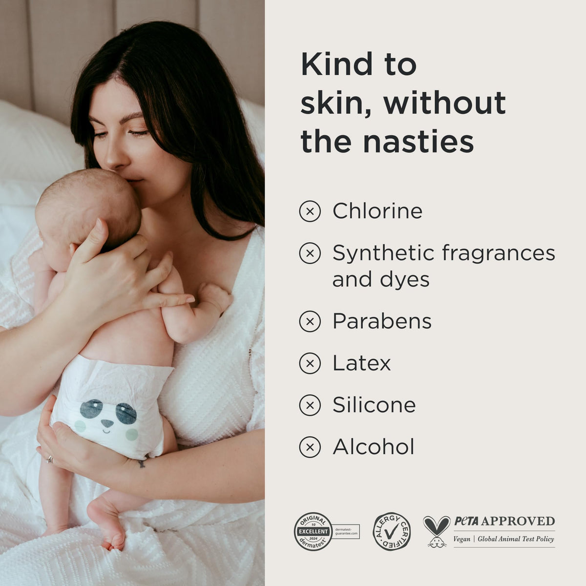 Kit & Kin Premium Baby Nappies Size 4 | 9-14 kgs / 20-31 lbs | Pack of 256 Nappies | Plant-Based Materials On Baby's Skin | Hypoallergenic | Superior up to 12 Hour Leak Protection