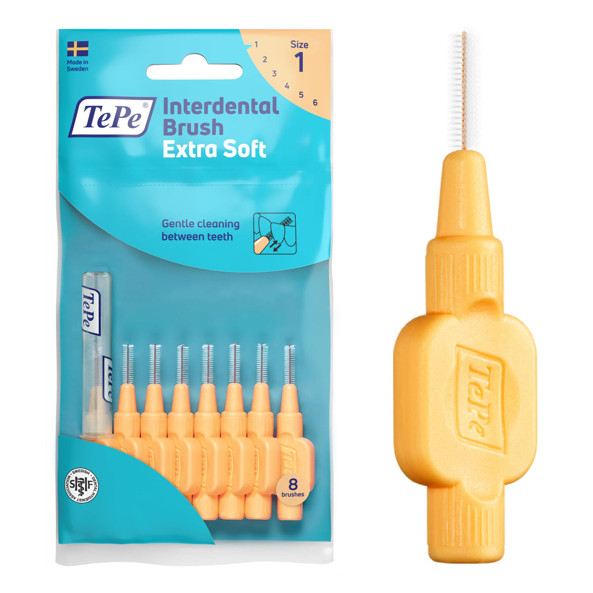 TePe Interdental Brush, Original, Blue, 0.6mm/ISO 3, 8pcs