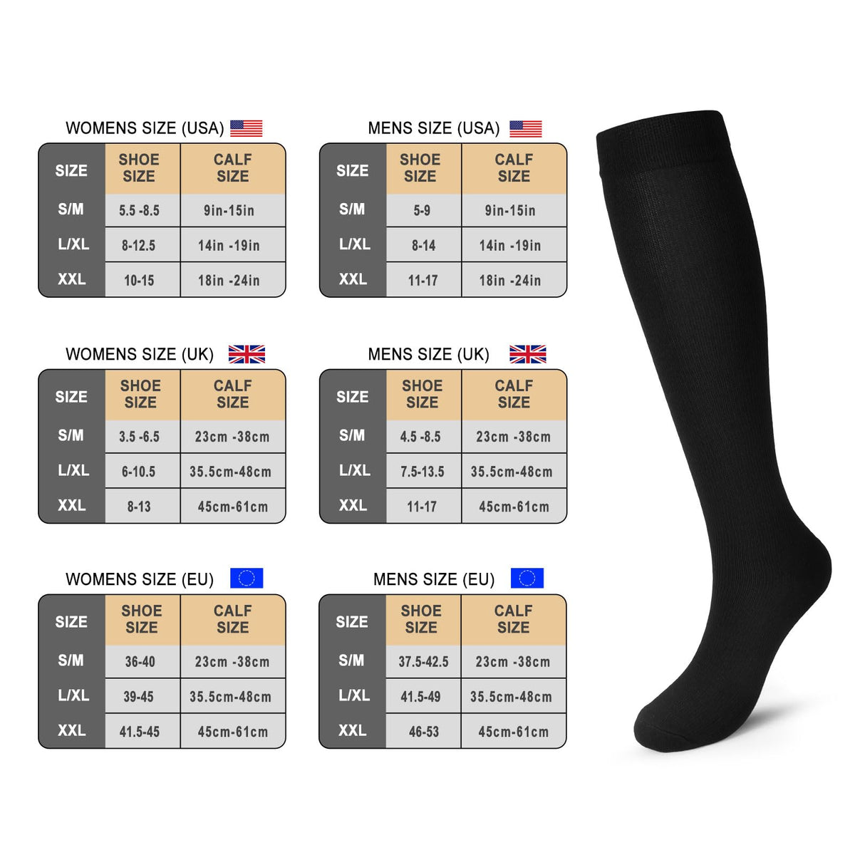Compression Socks, (2/4/6/7 Pairs) for Men & Women 15-20 mmHg is Best for Athletics, Running, Flight Travel, Support