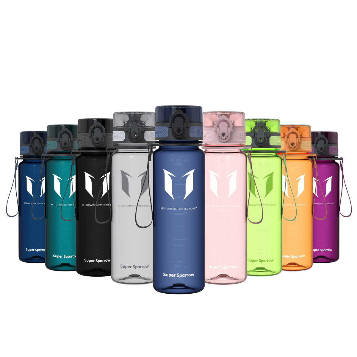 Sparrow Water Bottle 500ml/750ml/1L BPA-Free Tritan Drinks Bottle One-Click