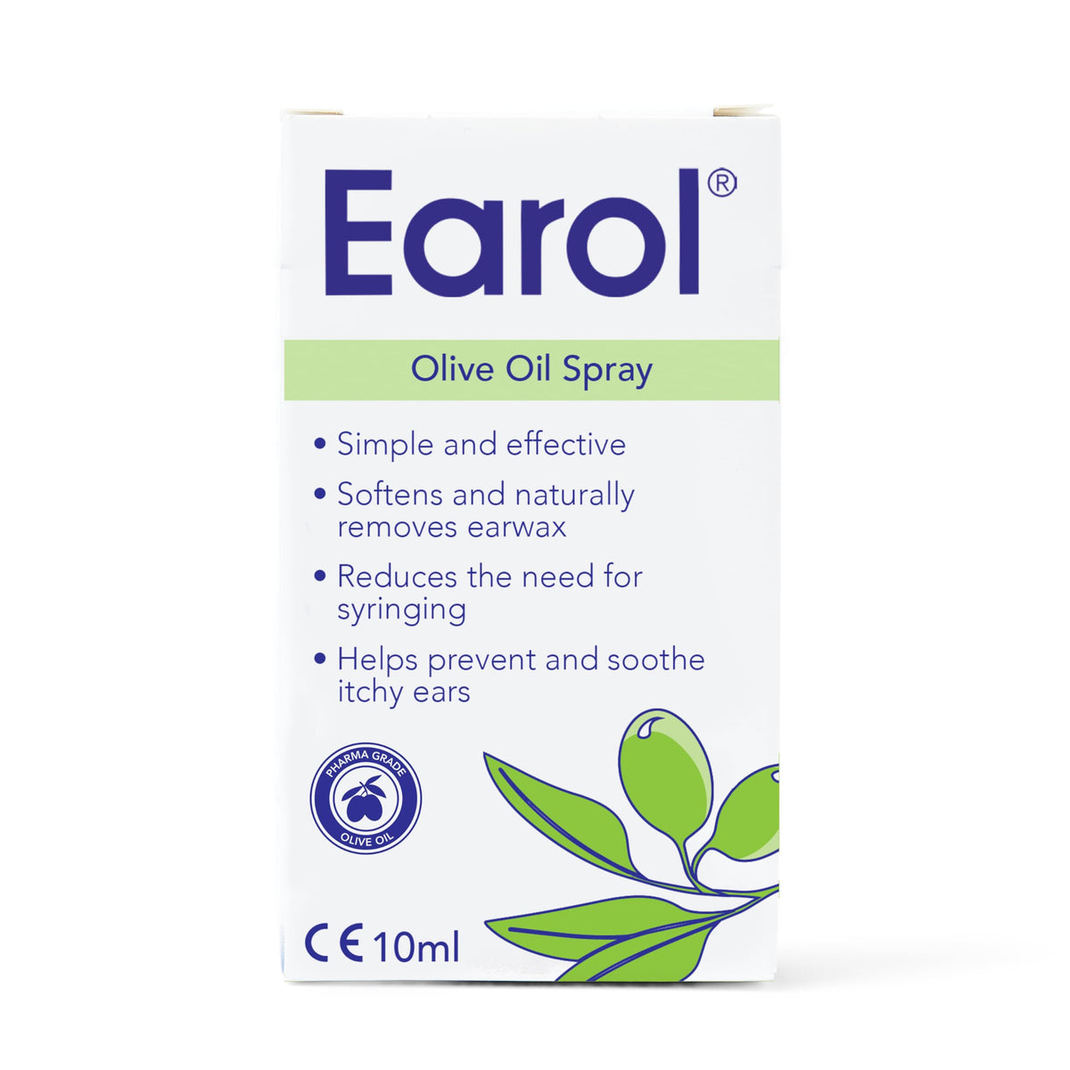 Earol Olive Oil Ear Wax Removal Spray, Clinically Proven, 10ml (Pack of 2)