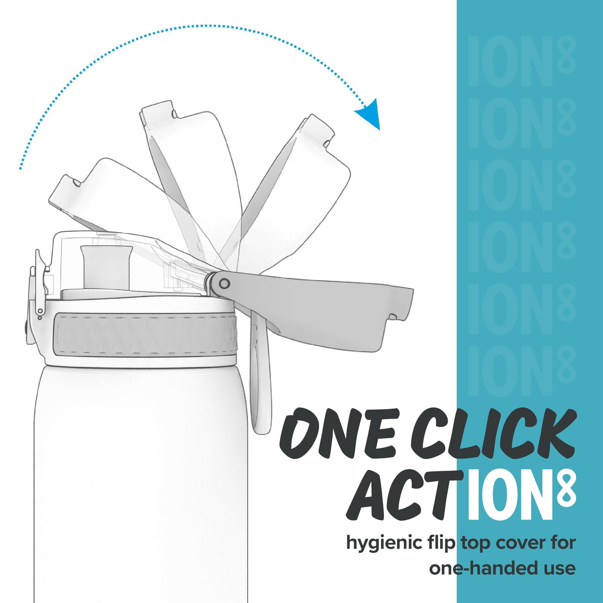 ION8 Kids Water Bottle, 350 ml/12 oz, Leak Proof, Easy to Open, Secure Lock, Dishwasher Safe, Carry Handle, Hygienic Flip Cover, Easy Clean, Odour Free, Rose Pink