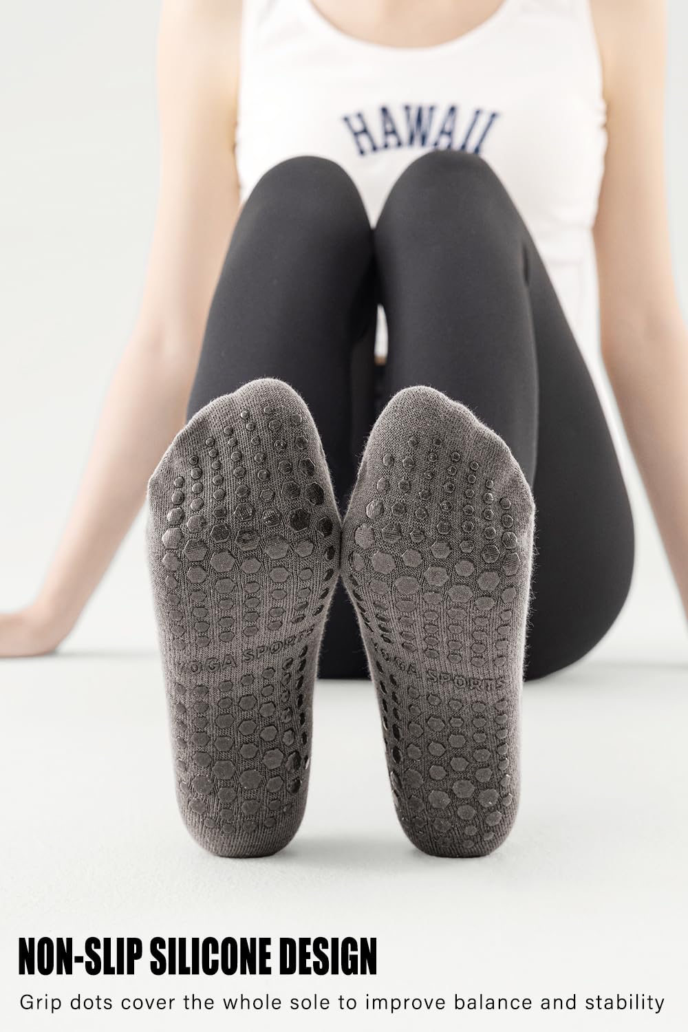 Non Slip Yoga Grip Pilates Socks for Women&Men Anti Slipper Grippy Socks for Ballet, Hospital, Dance, Trampoline, Barre