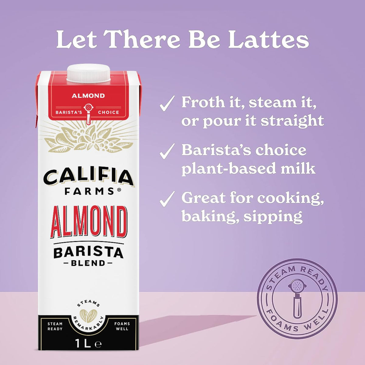 Califia Farms Oat Barista Blend with Calcium - Dairy Free, Lactose Free, Vegan (6 x 1L)