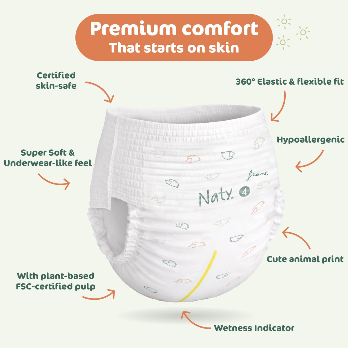 Naty FreeMovers Nappy Pants, Size 6 (16+kg), 18 Count
