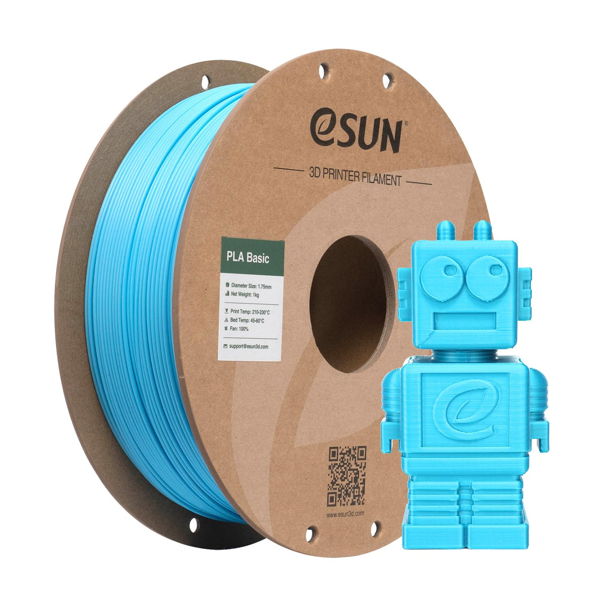 eSUN PLA Filament 1.75mm, PLA Basic Dimensional Accuracy +/- 0.05mm, 1KG Spool (2.2 LBS) Speedy Filament for 3D Printers,Black