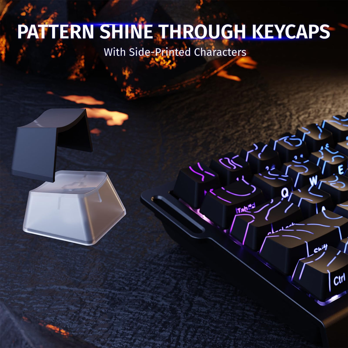 ATTACK SHARK X68 HE 8000Hz Rapid Trigger Keyboard, 0.01mm RT Accuracy Wired Gaming Keyboard with Magnetic Switch, Adjustable Actuation, Rapid Trigger, Snap Tap, RGB Lighting for PC/Mac, Black