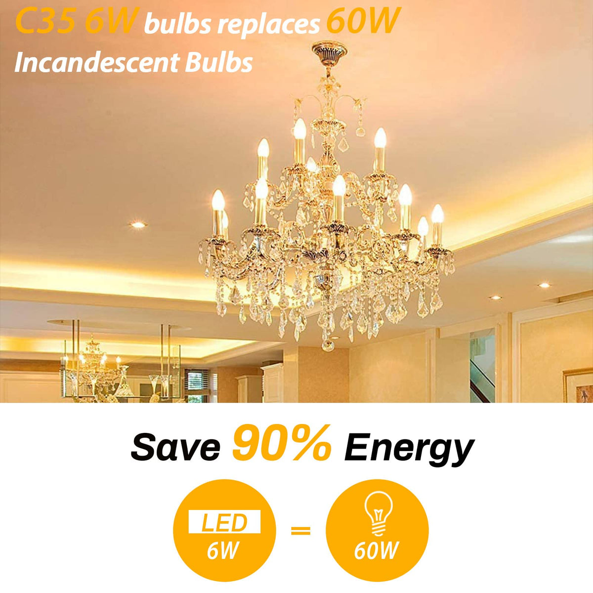 BRIMAX 5Pack E14 Bulb Cool White 5000K,Dimmable 4W Small Screw Light Bulb