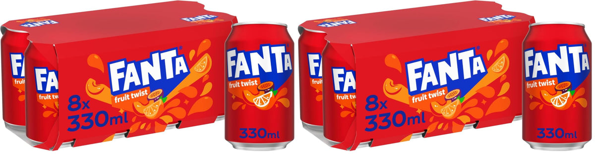 Fanta Fruit Twist Soft Drink Cans, 8 x 330 mL