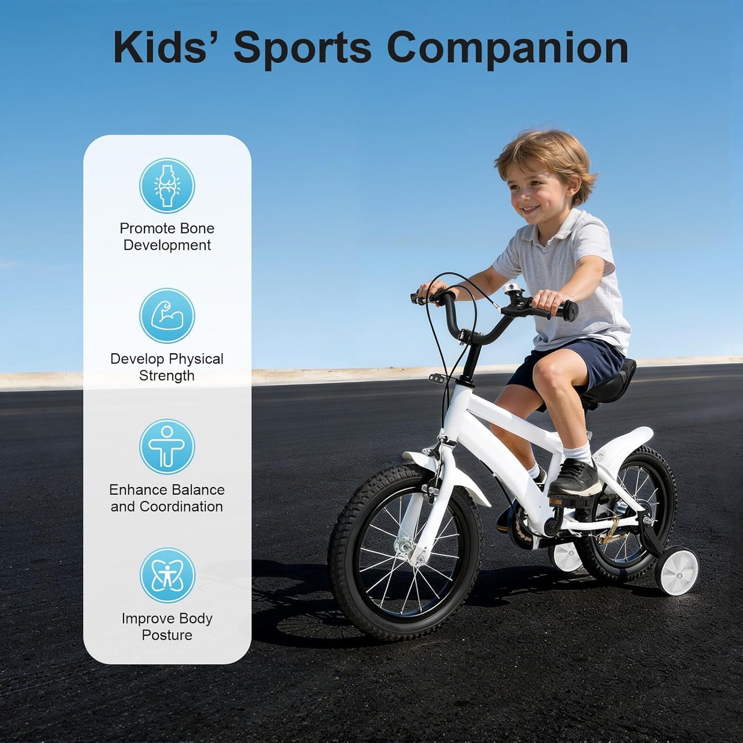14 Inch Kids Bike with Removable Training Wheels — Adjustable Seat & Handlebars, Ages 2-4