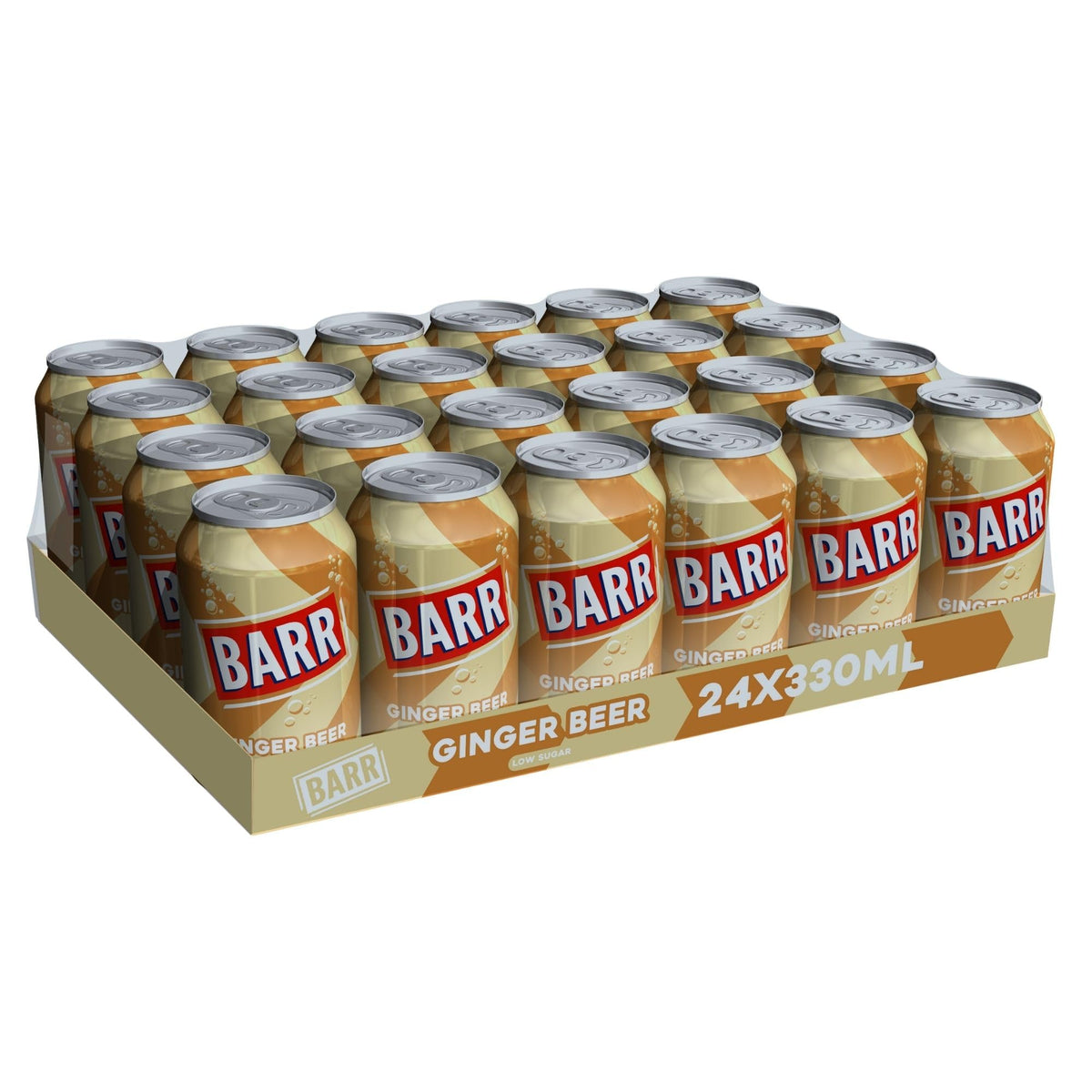 Barr Cream Soda Zero Sugar Sparkling Soft Drink, 24 Pack, 330ml Cans