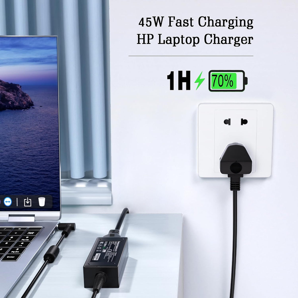 45W HP Laptop Charger, 19.5V 2.31A Power Supply HP Charger for HP Stream 11 13 14 Pavilion 11 13, Elitebook 840 850, ProBook 430 440, Chromebook 11 14 and More(4.5mm * 3mm)