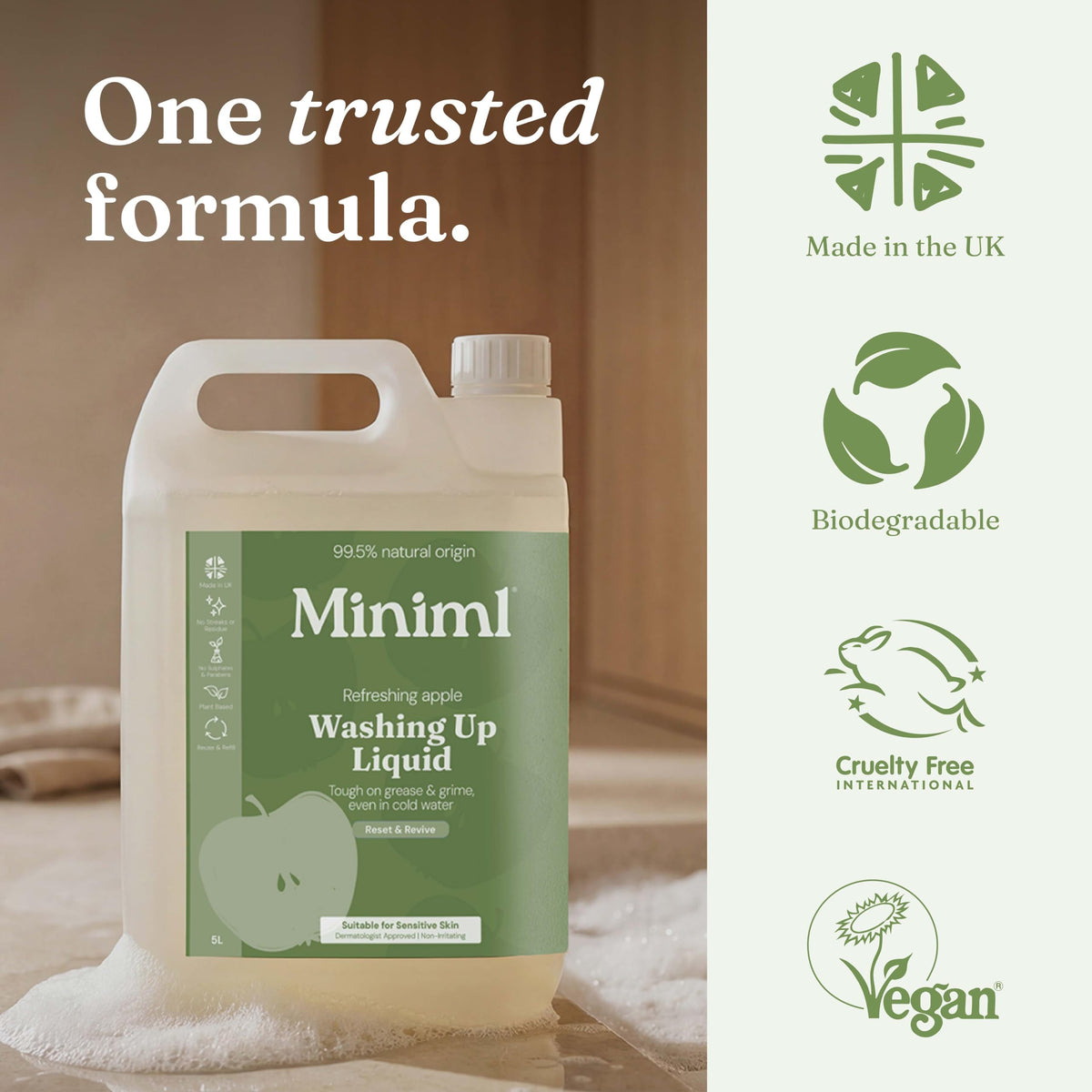Miniml Eco Washing Up Liquid 5L Refill – Wild Rhubarb & Lemon