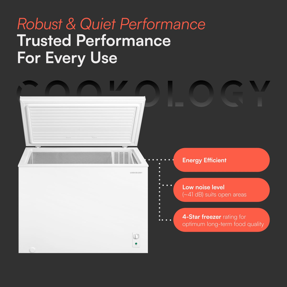 Cookology 99L Freestanding Chest Freezer - Adjustable Feet - White