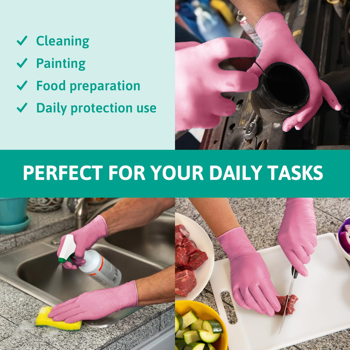 Ansell Microflex 93-732, Multipurpose Nitrile Disposable Gloves for Precise Handling and Mechanical Tasks, Latex Free, Powder-Free, Size M (100 Pieces)