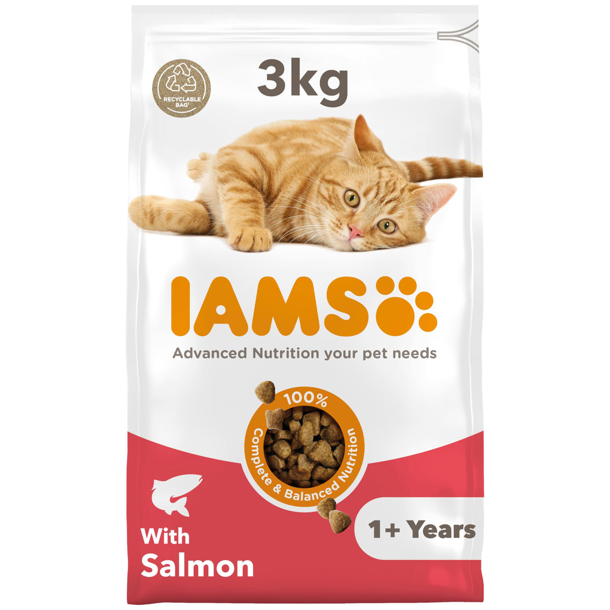 IAMS Adult Complete Dry Cat Food Chicken 3kg - Supports Strong Immune System