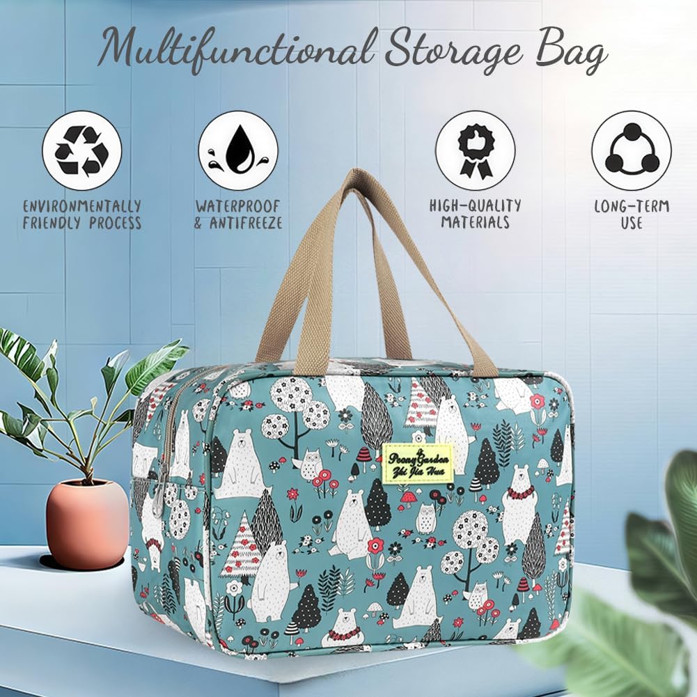 Aucuu Toiletry Bag, Large Full Size Toiletry Bag, Travel Hand-Held Make up Wash Bags, Portable Waterproof Toile-Try Kit, Bathroom Storage Case, Cosmetic Organizer for Travel, Camping for Women Girl