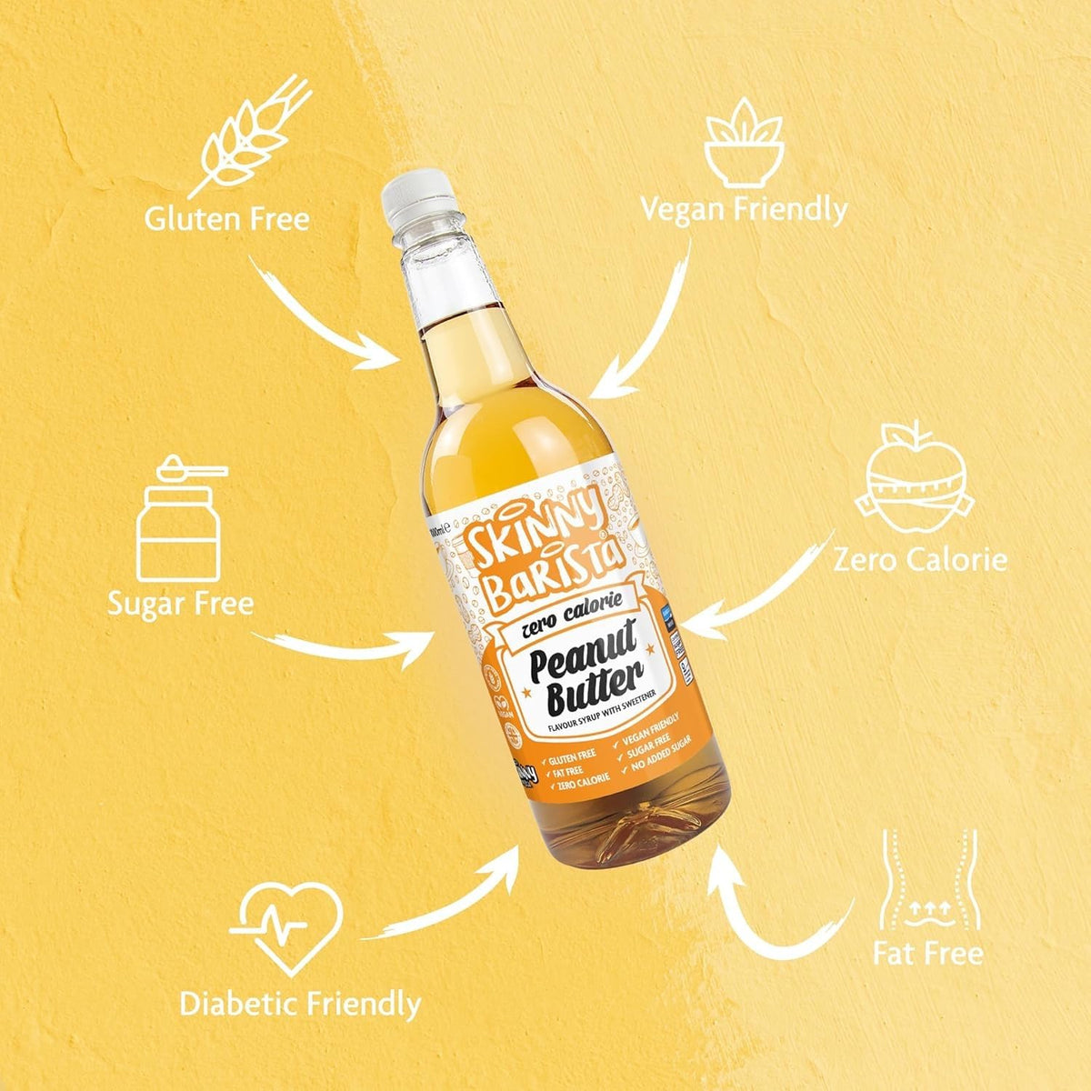 Skinny Food Co Butterscotch Syrup Zero Calorie 1L - Sugar Free Coffee Syrup