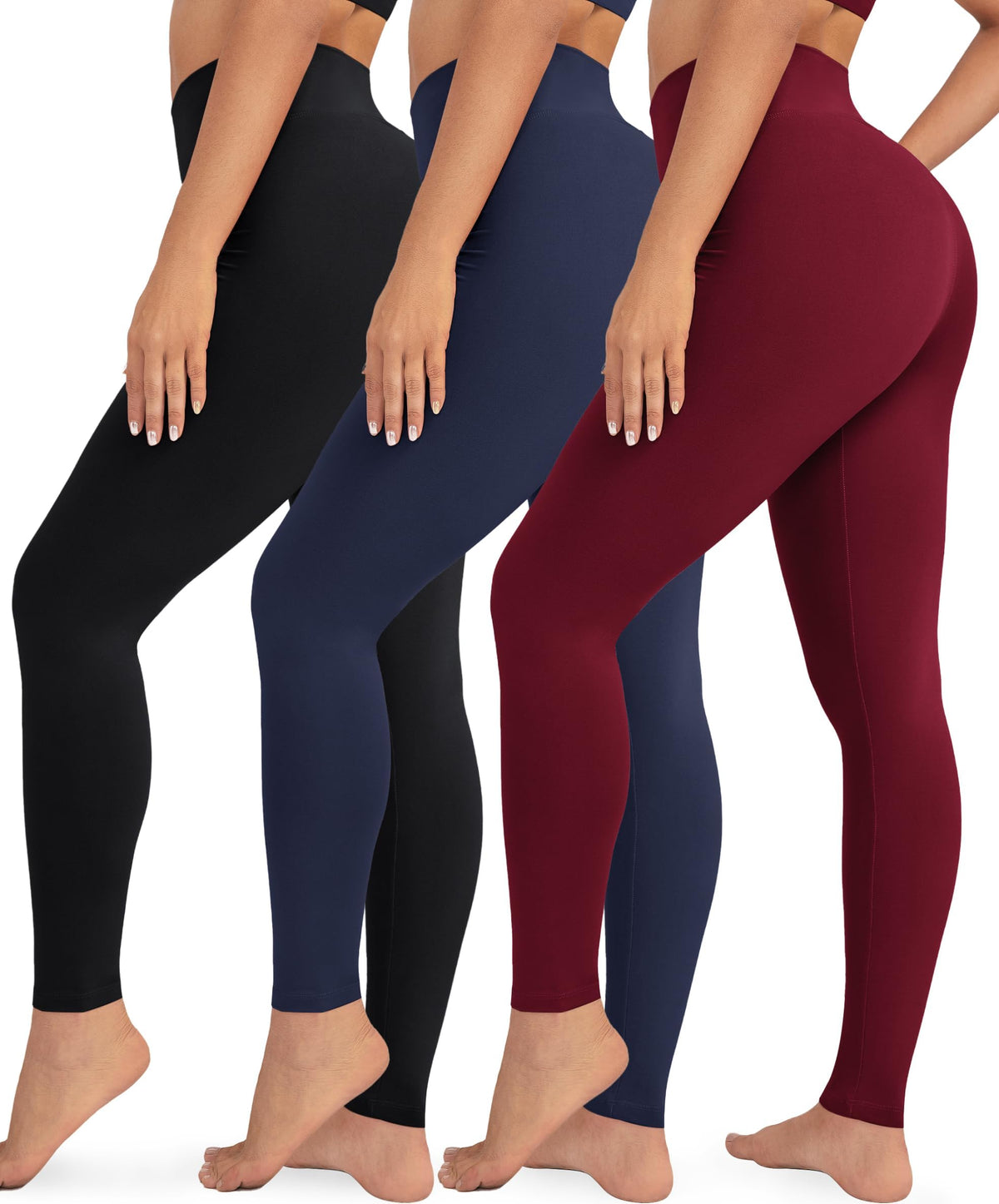 VALANDY Creamlush 3 Pack High Waisted Leggings for Women