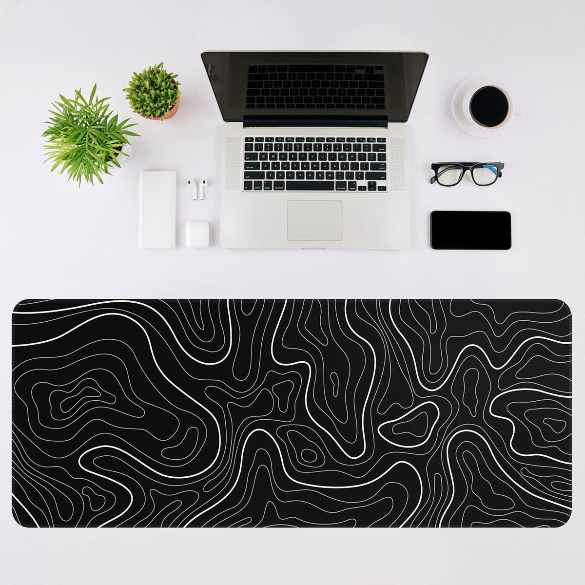 Rcege Large Gaming Mouse Pad Extended Desk Mat with Non Slip Stitched Edge